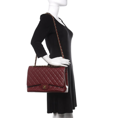 Chanel Caviar Quilted Maxi Single Flap Red 2 of 10