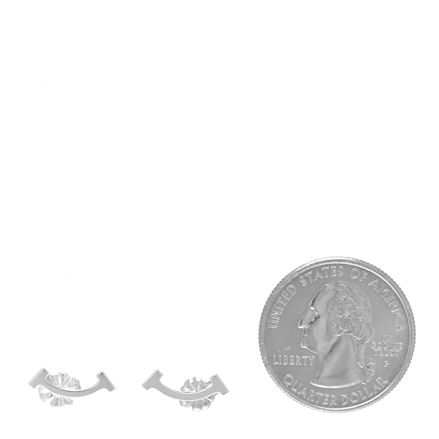 Sterling Silver T Smile Stud Earrings