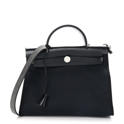 Hermes Military Toile Vache Hunter Herbag Zip PM 31 Black 1 of 11