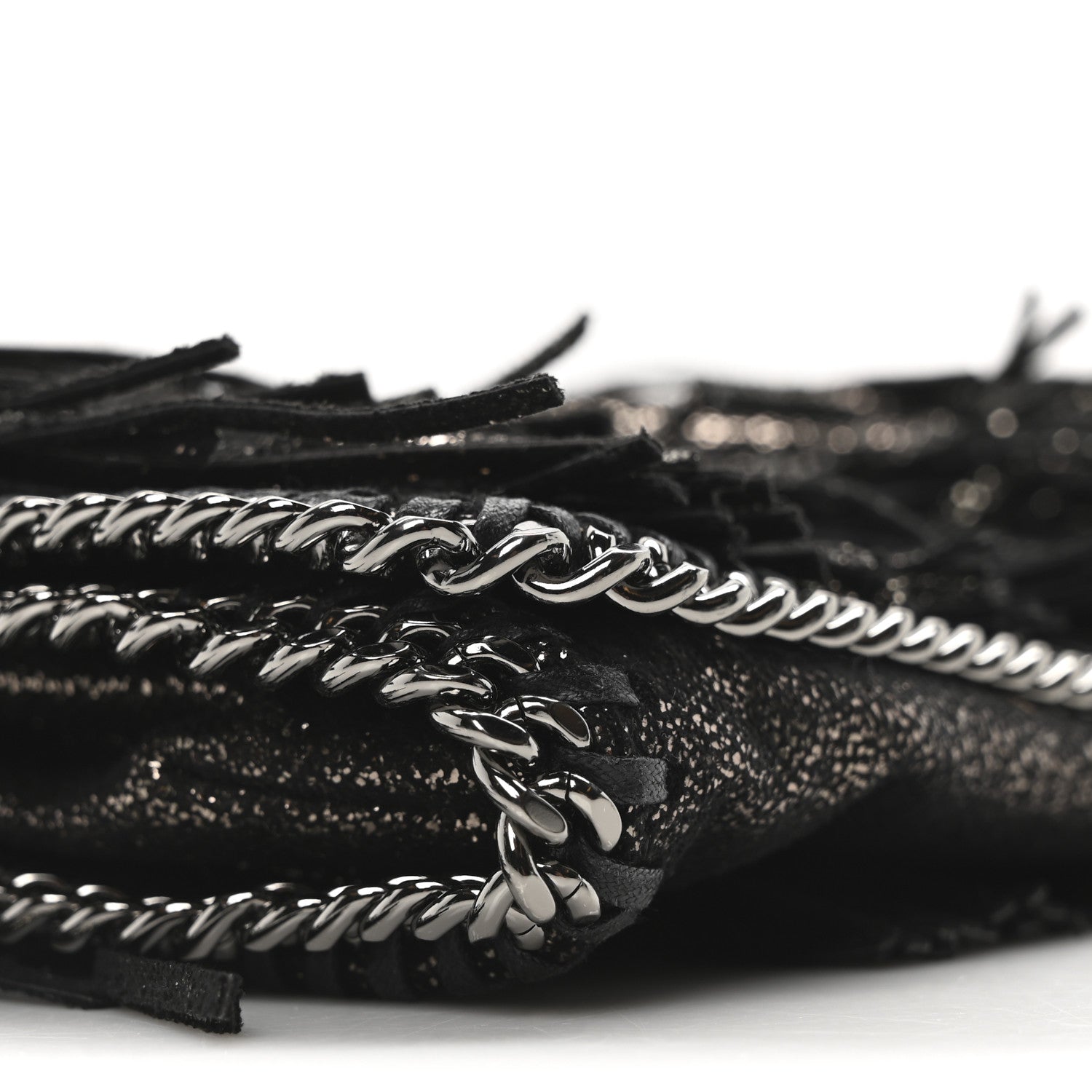 Stella McCartney Shaggy Deer Fringe Flat Crossbody Black 8 of 9