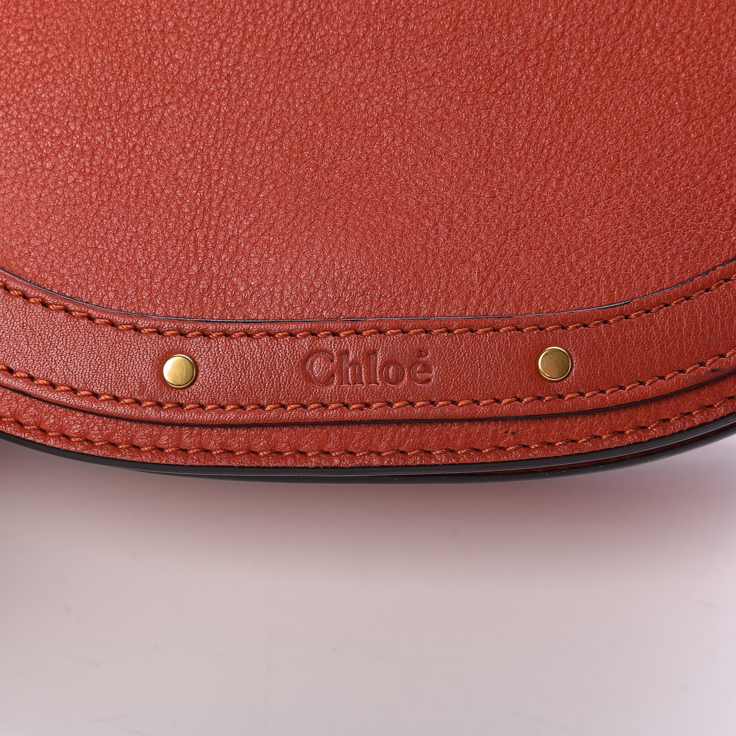 Chloe Calfskin Small Nile Bracelet Bag Earthy Red 9 of 9