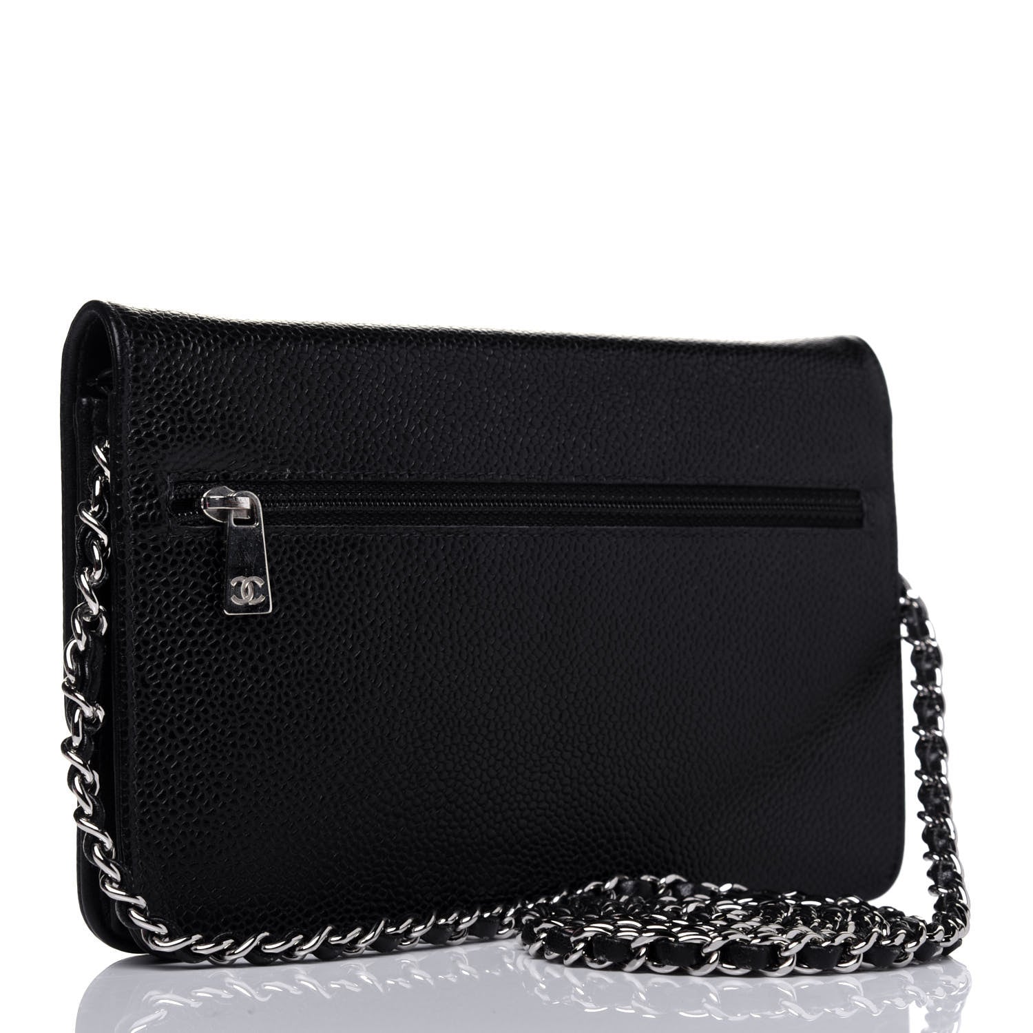 Chanel Caviar Timeless CC Wallet On Chain WOC Black 2 of 13
