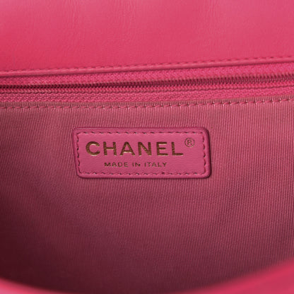 Chanel Lambskin Quilted Jumbo Mademoiselle Chic Flap Fuchsia 6 of 10