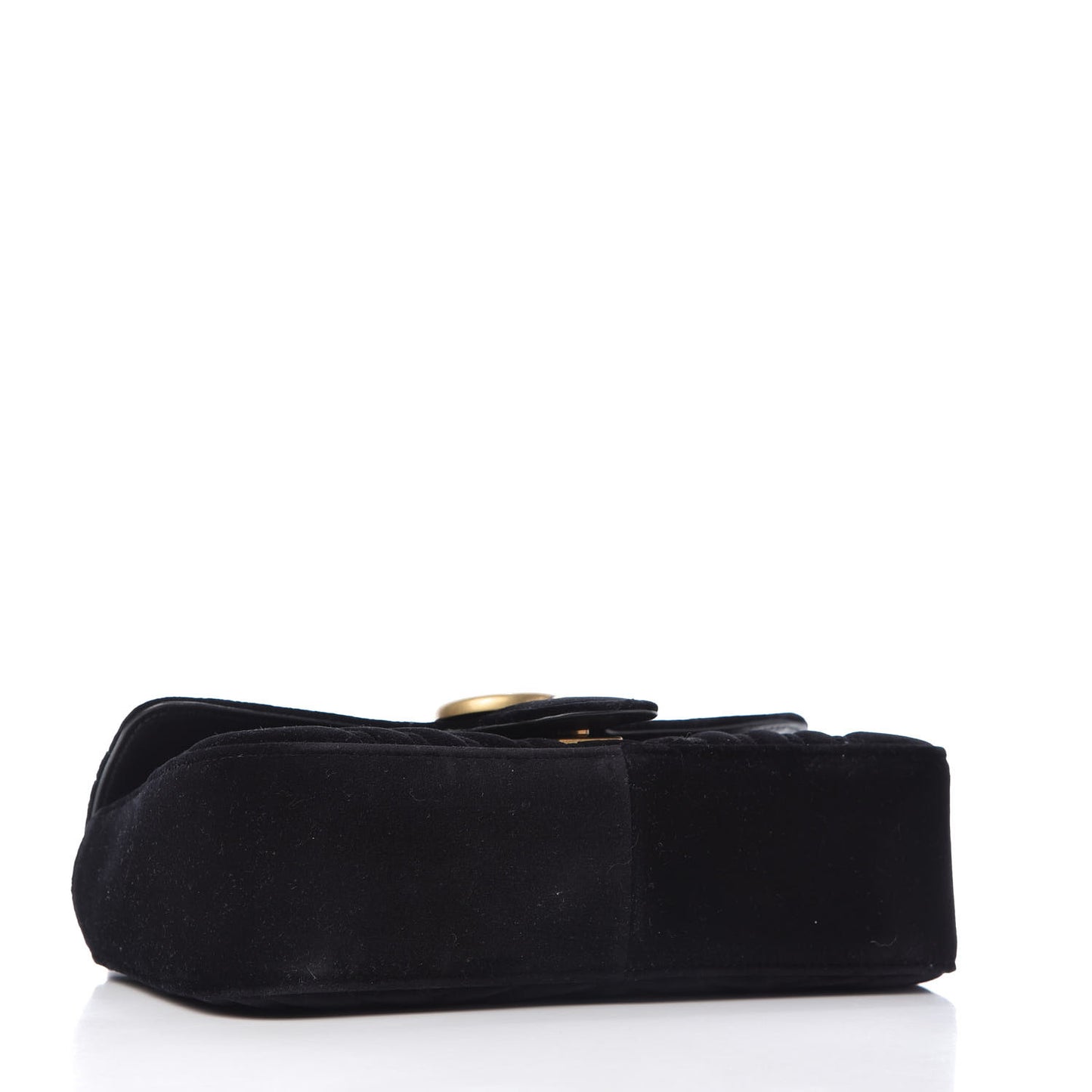 Velvet Matelasse Small GG Marmont Shoulder Bag Black
