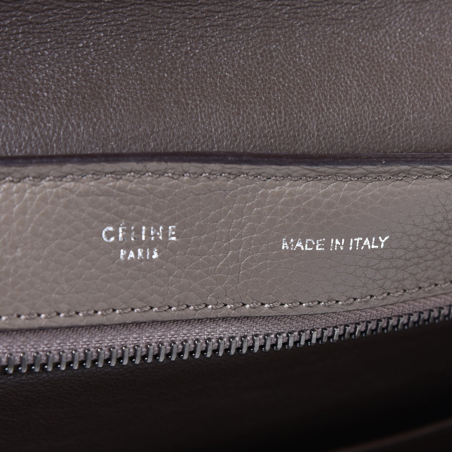 Drummed Calfskin Suede Medium Trapeze Souris