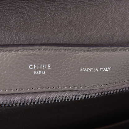 Celine Drummed Calfskin Suede Medium Trapeze Souris 6 of 10