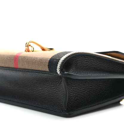 Burberry Derby Calfskin House Check Baby Macken Crossbody Bag Black 8 of 8