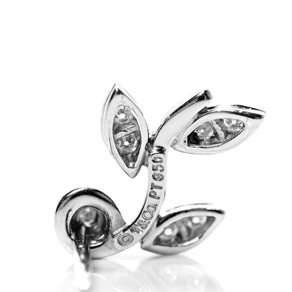 Tiffany Platinum Diamond Mini Garland Leaf Earrings 4 of 5