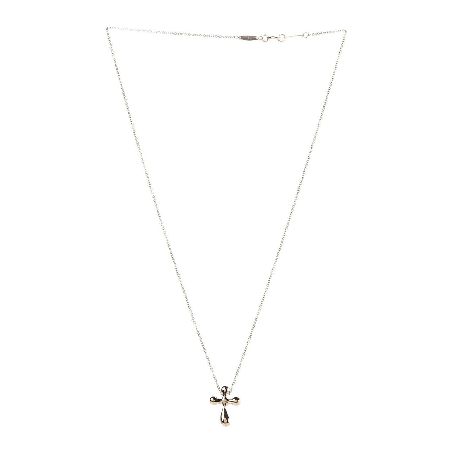 Tiffany 18k Yellow Gold 12mm Elsa Peretti Cross Pendant Necklace 4 of 6