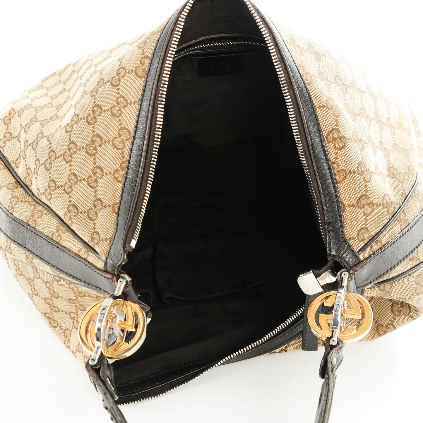 Monogram Large GG Twins Hobo Dark Brown