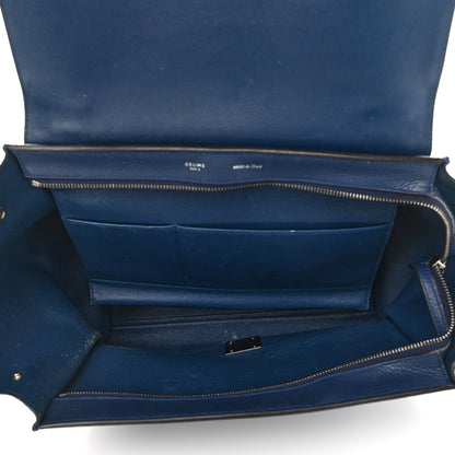 Celine Drummed Calfskin Suede Medium Trapeze Navy 5 of 16