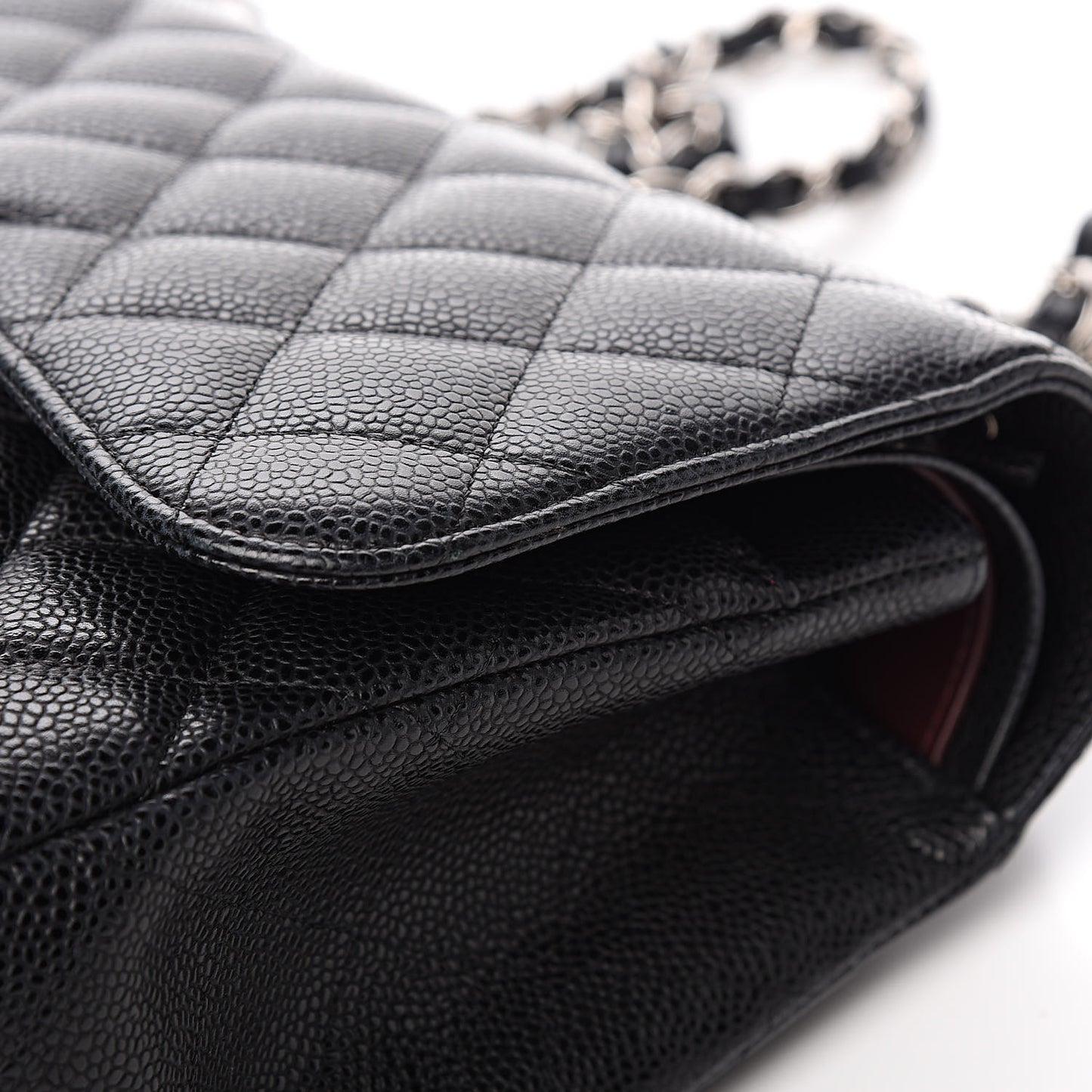 Caviar Quilted Jumbo Double Flap Black