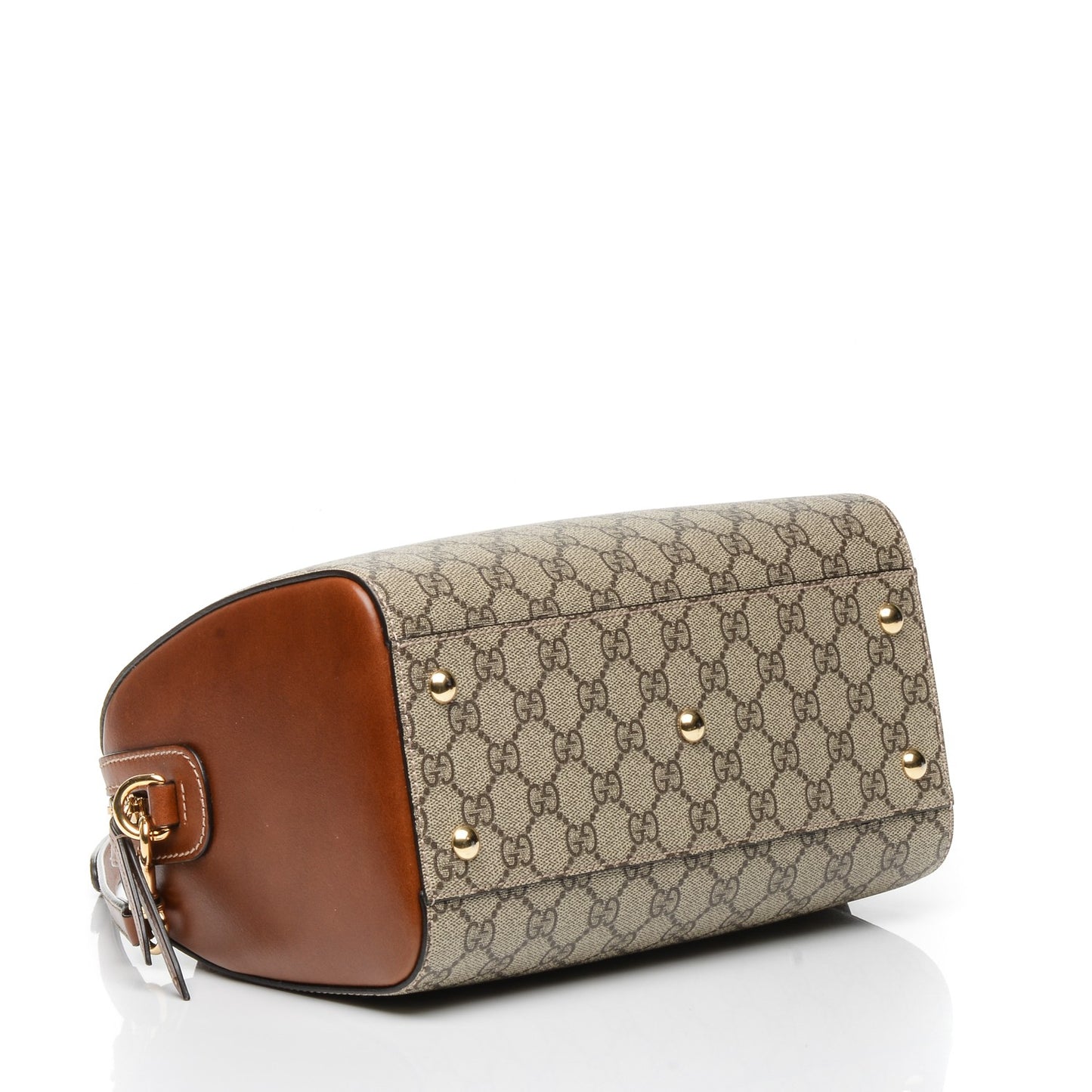 GG Supreme Monogram Cuoio Toscano Small Boston Beige Ebony Cuir