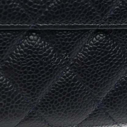 Chanel Caviar Quilted CC Long Double Wallet Navy 11 of 12