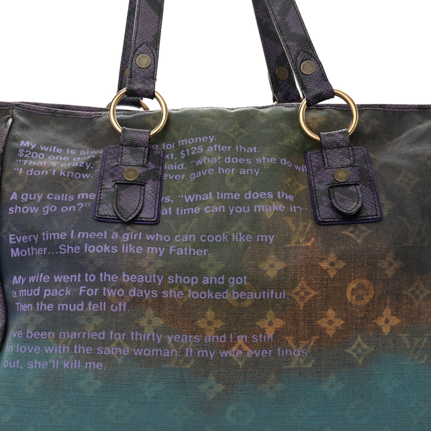 Richard Prince Monogram Karung Heartbreak Jokes Tote