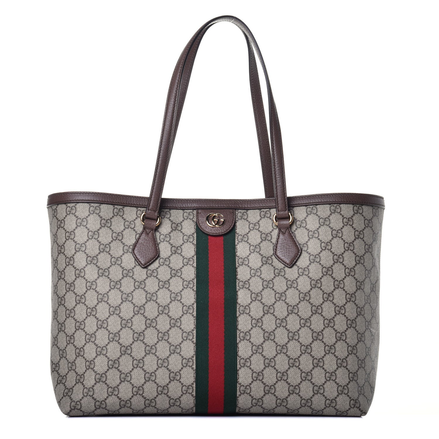 Gucci GG Supreme Monogram Medium Ophidia Shopping Tote Brown 1 of 8