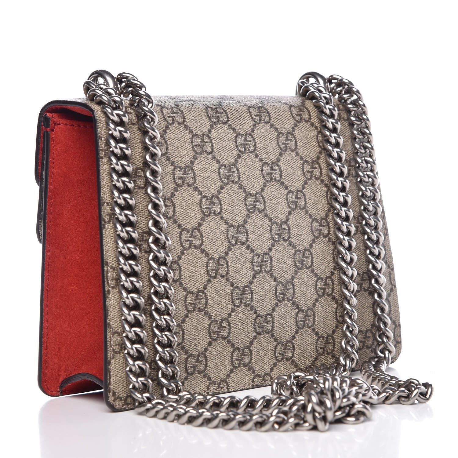 Gucci GG Supreme Monogram Mini Dionysus Shoulder Bag Hibiscus Red 4 of 15