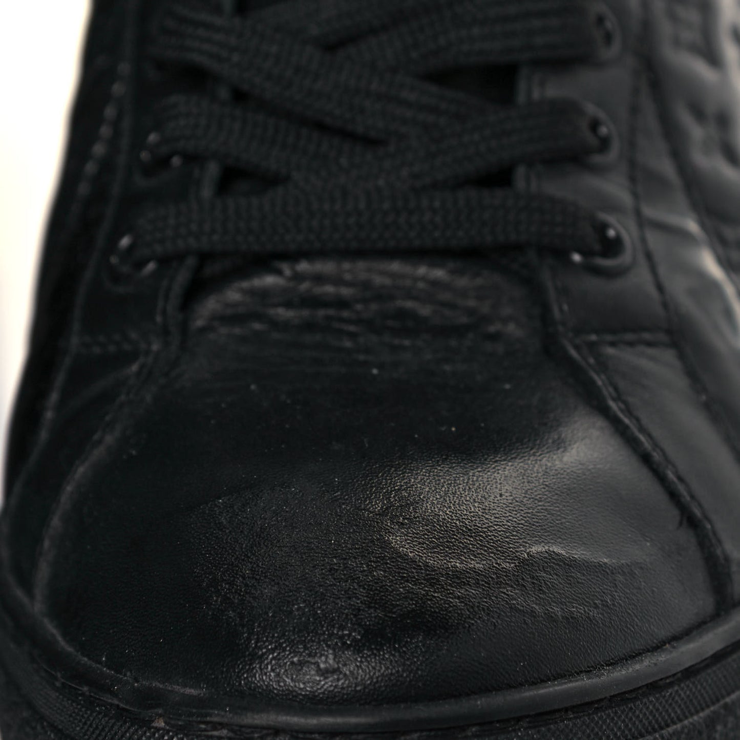 Calfskin Fur Monogram Medley High Top Sneakers 36 Black