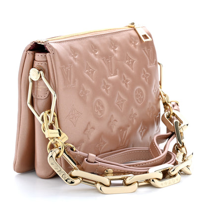Louis Vuitton Metallic Lambskin Embossed Monogram Coussin BB Pink Gold 3 of 11