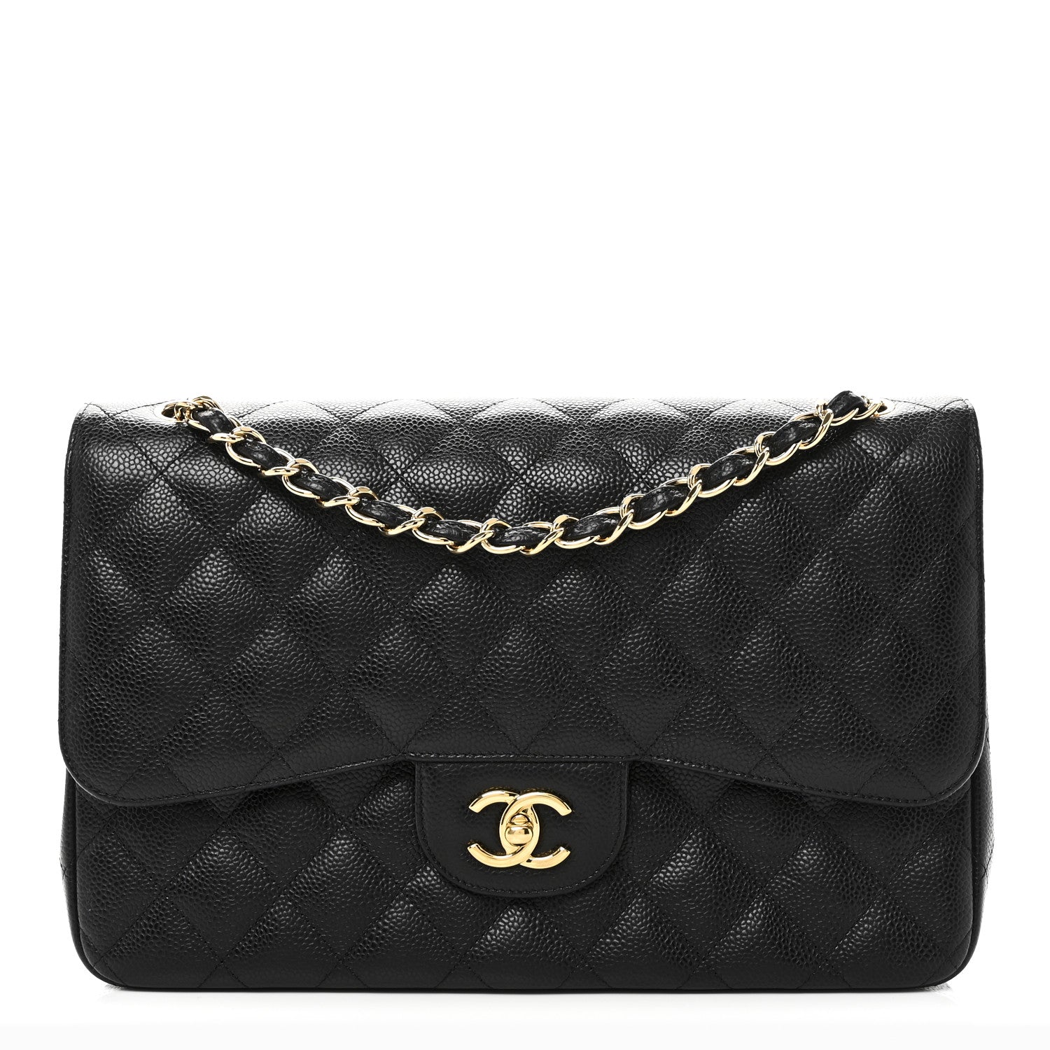 Chanel Caviar Quilted Jumbo Double Flap Black 1 of 12