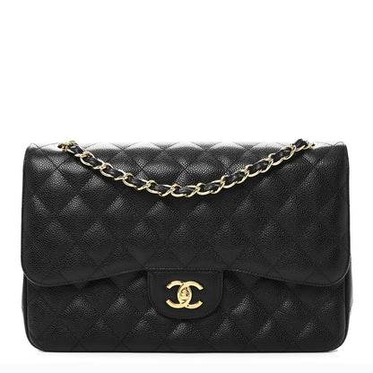 Chanel Caviar Quilted Jumbo Double Flap Black 1 of 12