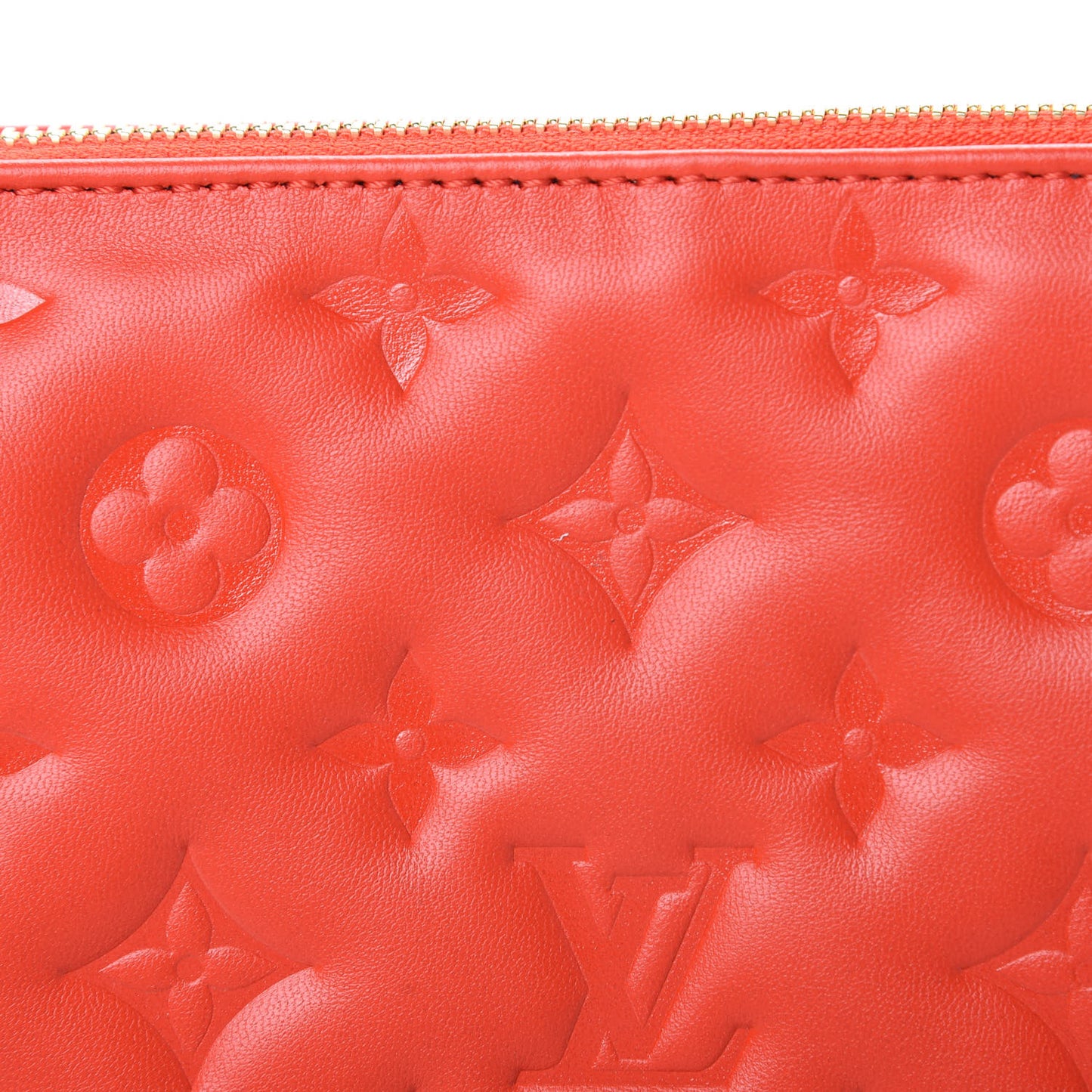 Lambskin Embossed Monogram Coussin PM Red