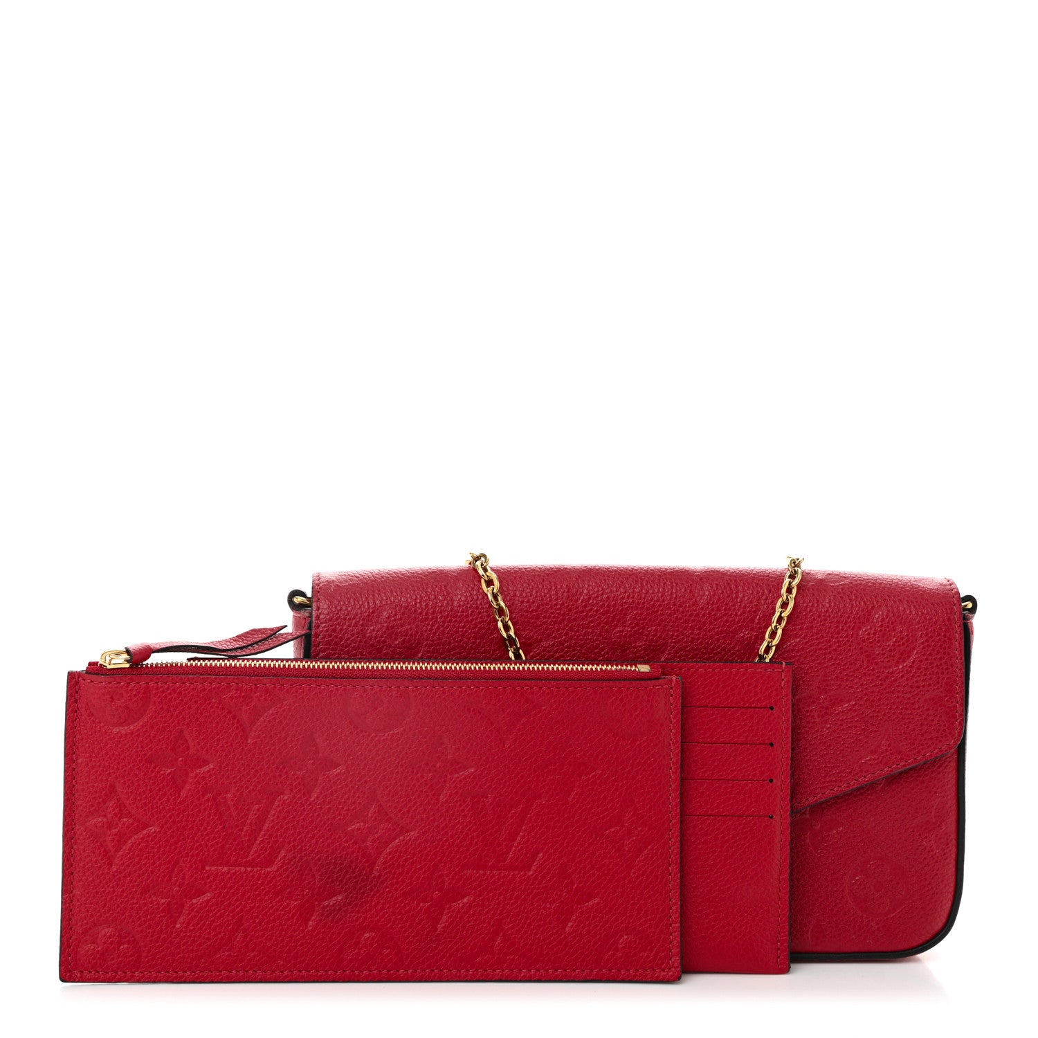 Louis Vuitton Empreinte Pochette Felicie Chain Wallet Scarlet 3 of 14