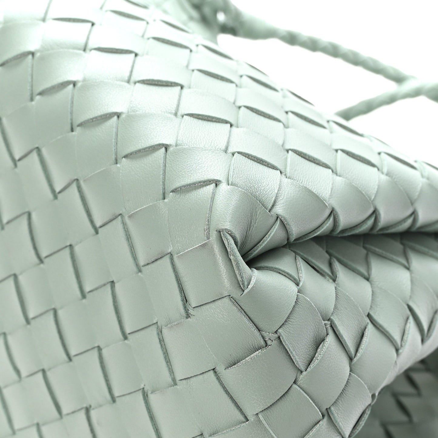 Nappa Intrecciato Large Andiamo Parachute Shoulder Bag New Sauge