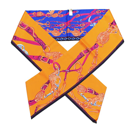 Hermes Silk Brides De Gala Maxi Twilly Orange Bleu Electrique Fuchsia 1 of 5