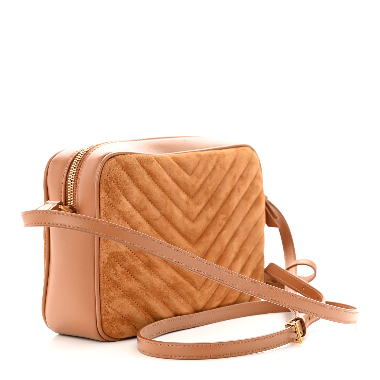 Suede Matelasse Monogram Lou Camera Bag Cinnamon