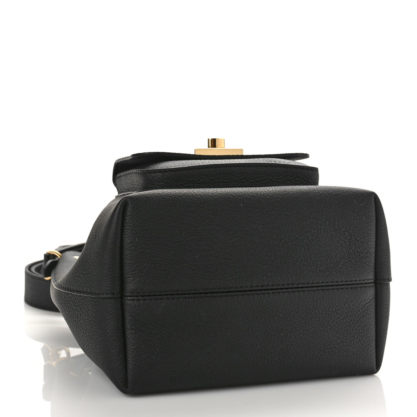 Calfskin Lockme Bucket MM Black