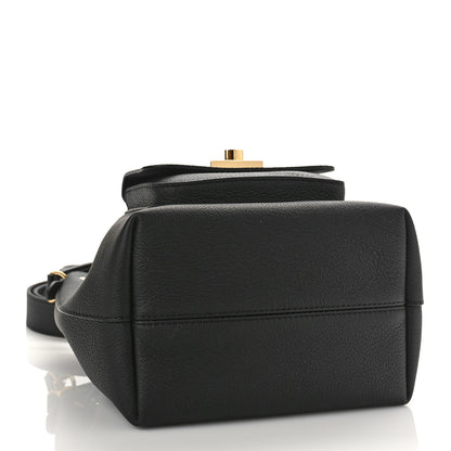 Louis Vuitton Calfskin Lockme Bucket MM Black 4 of 8