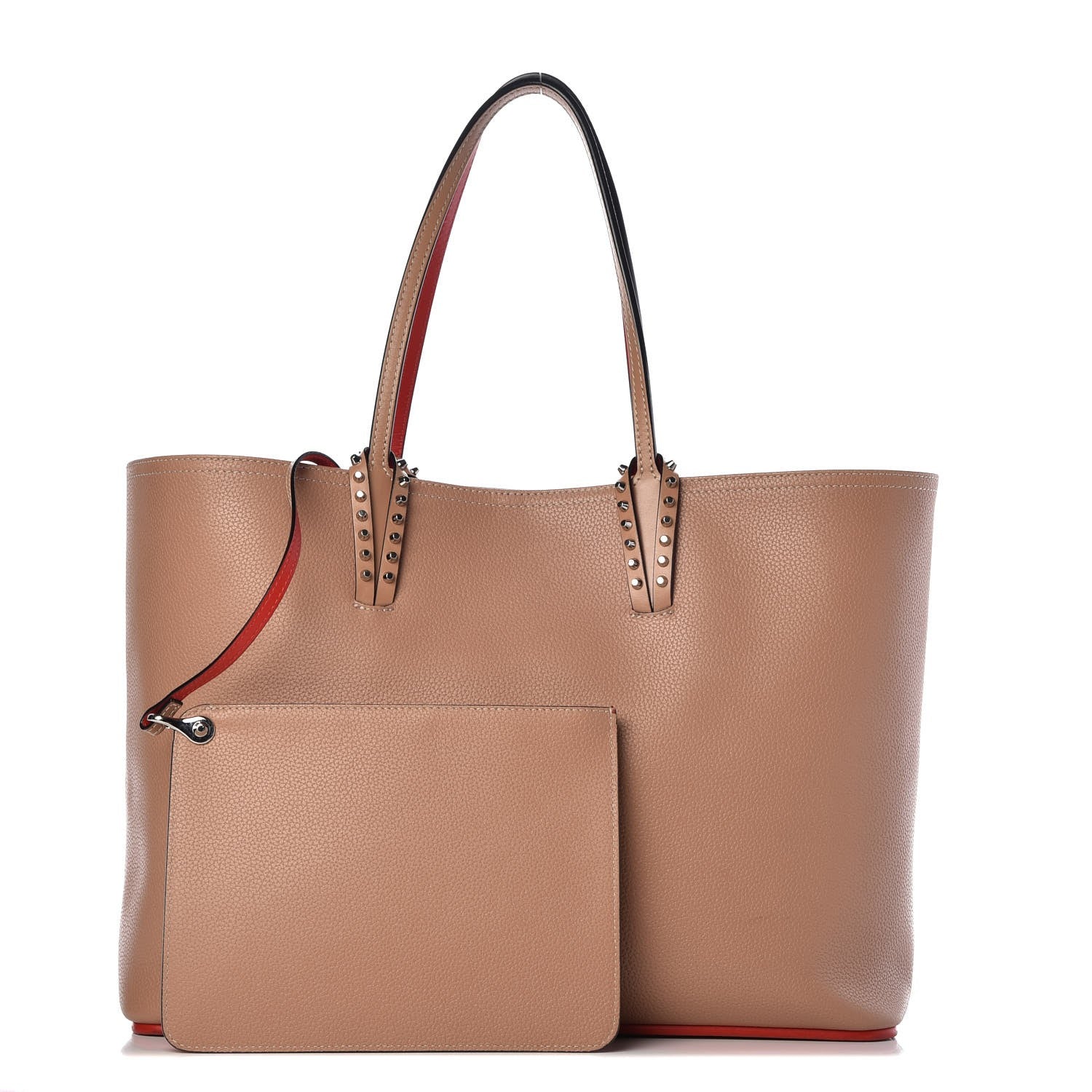 Christian Louboutin Calfskin Spikes East West Cabata Tote Nude 3 of 12