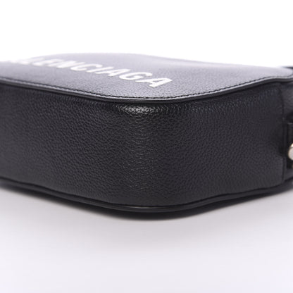 Balenciaga Grained Calfskin Logo XS Ville Top Handle Camera Bag Black White 8 of 9