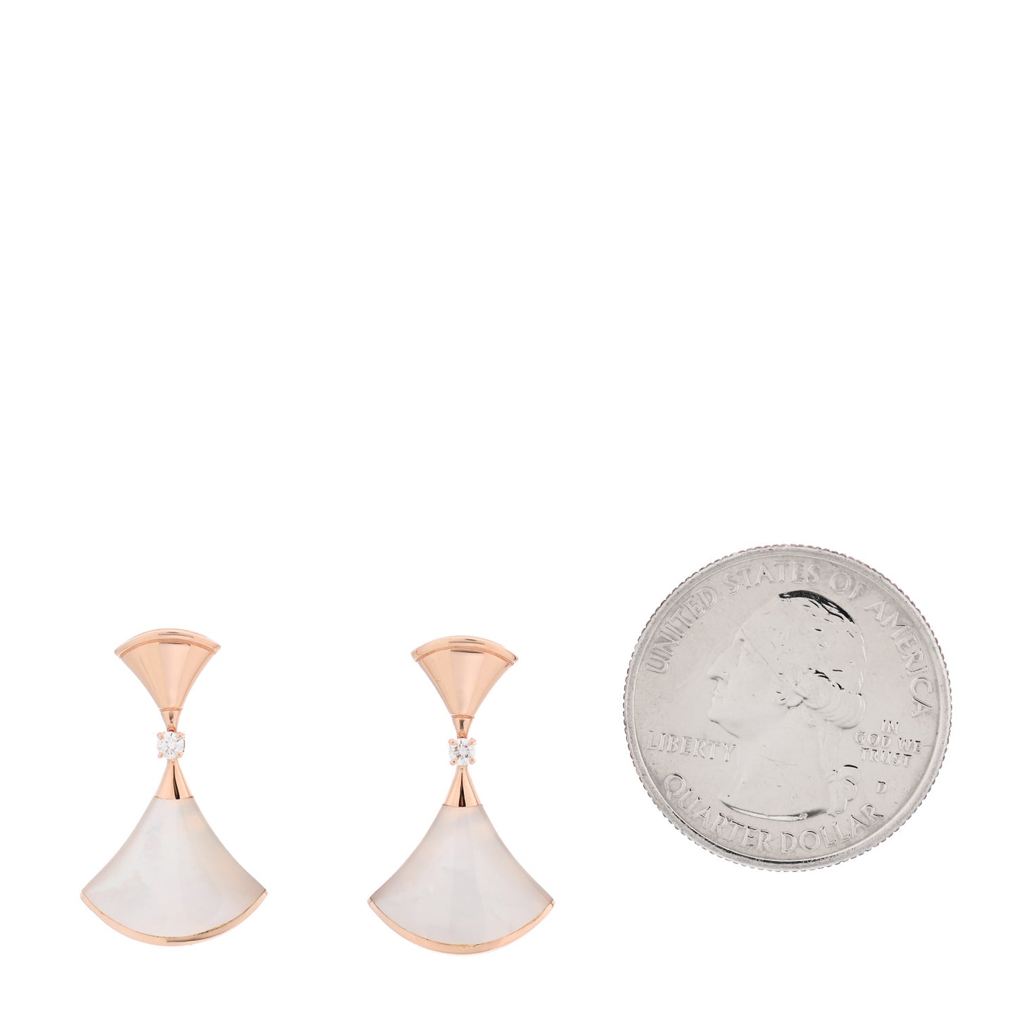 18K Rose Gold Diamond Mother of Pearl Divas' Dream Earrings
