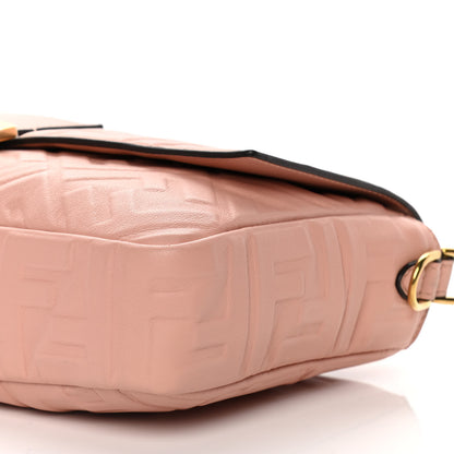 Fendi Nappa FF 1974 Embossed Large Baguette Rosa Bourbon 11 of 17