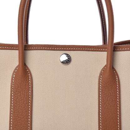 Hermes Grand Chevron Weave Negonda Garden Party 30 TPM Tote Craie Gold 10 of 11