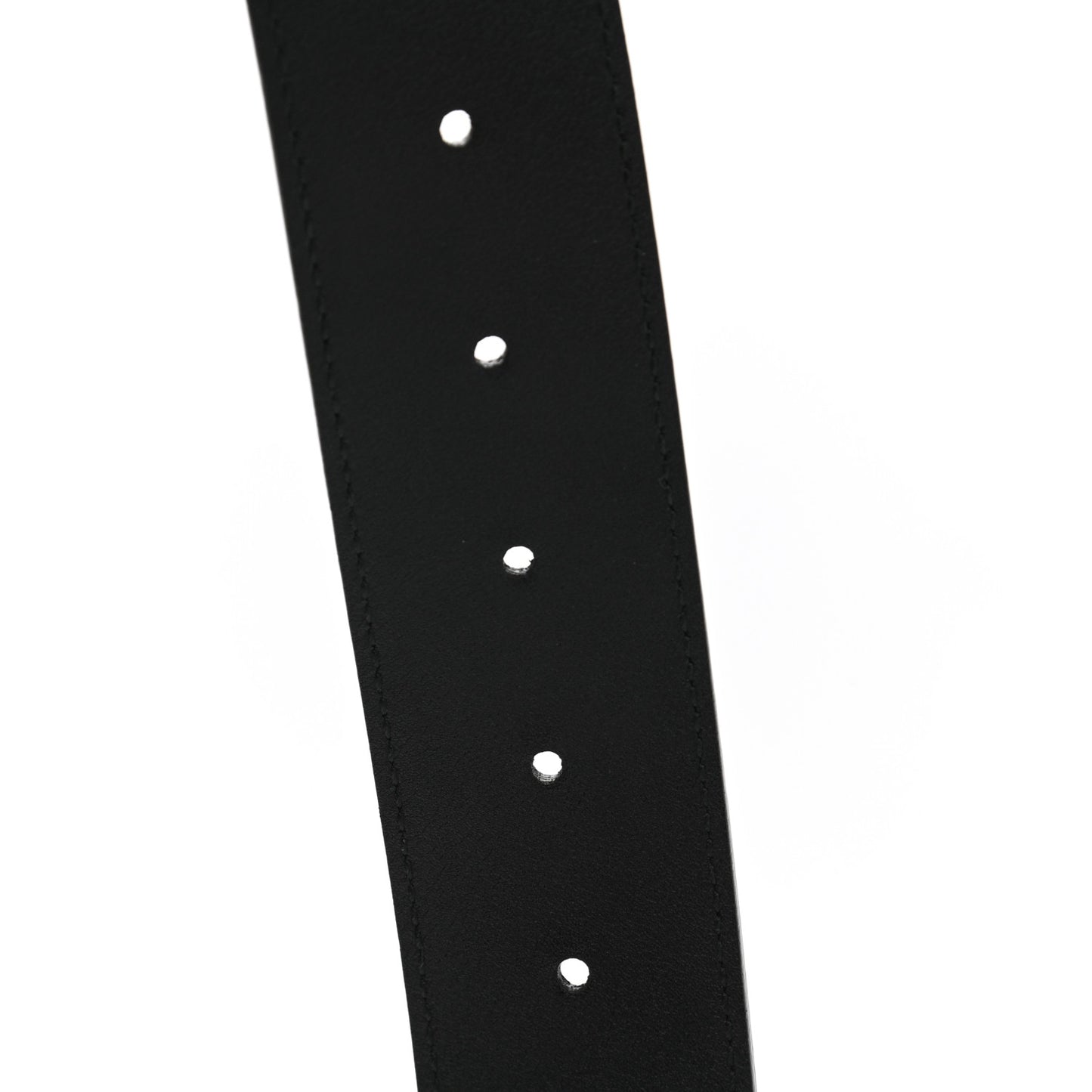 Textured Dollar Calfskin Nickel Double G 40mm Belt 100 40 Black