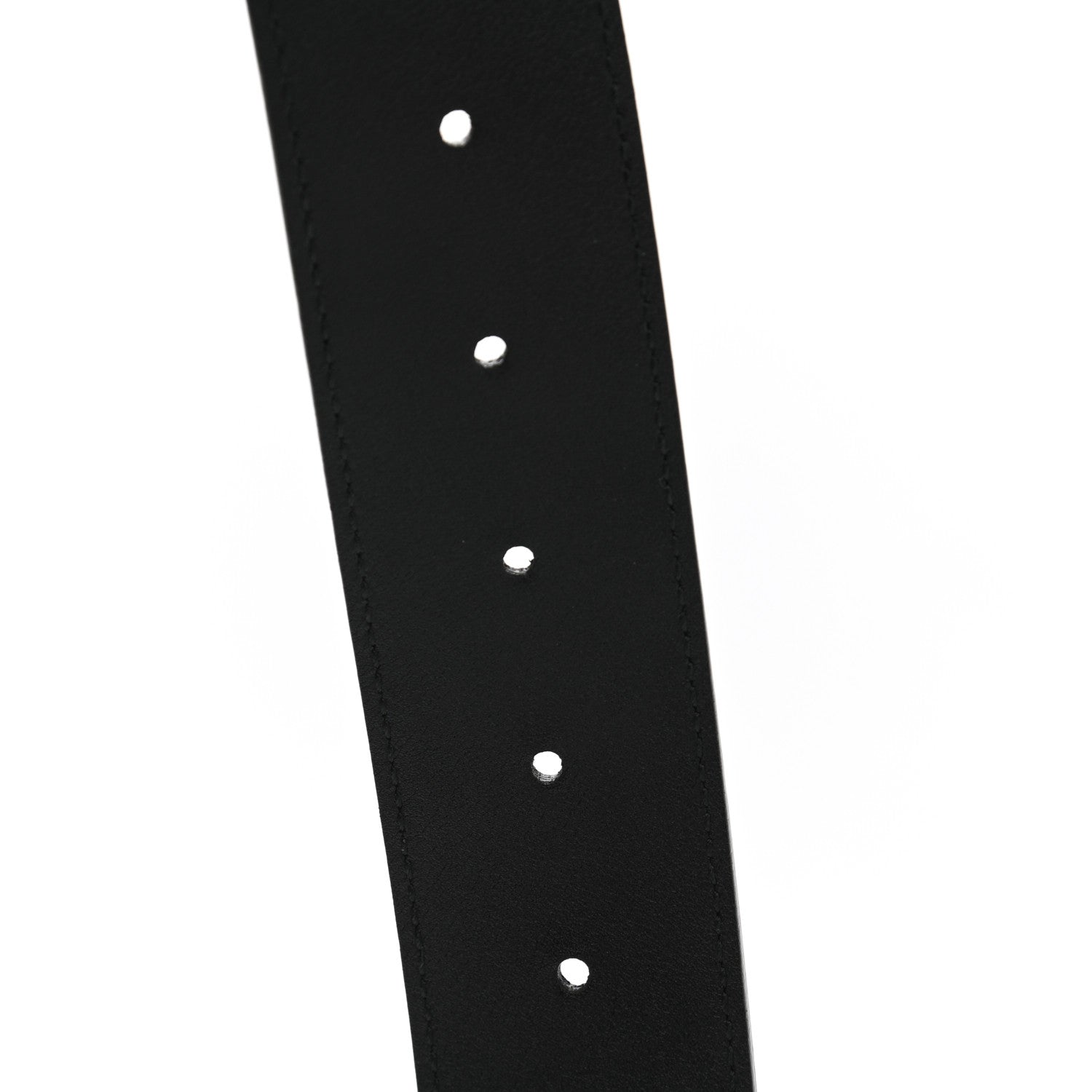 Gucci Textured Dollar Calfskin Nickel Double G 40mm Belt 100 40 Black 5 of 7