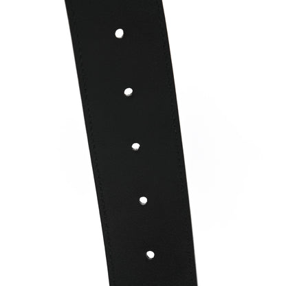 Gucci Textured Dollar Calfskin Nickel Double G 40mm Belt 100 40 Black 5 of 7