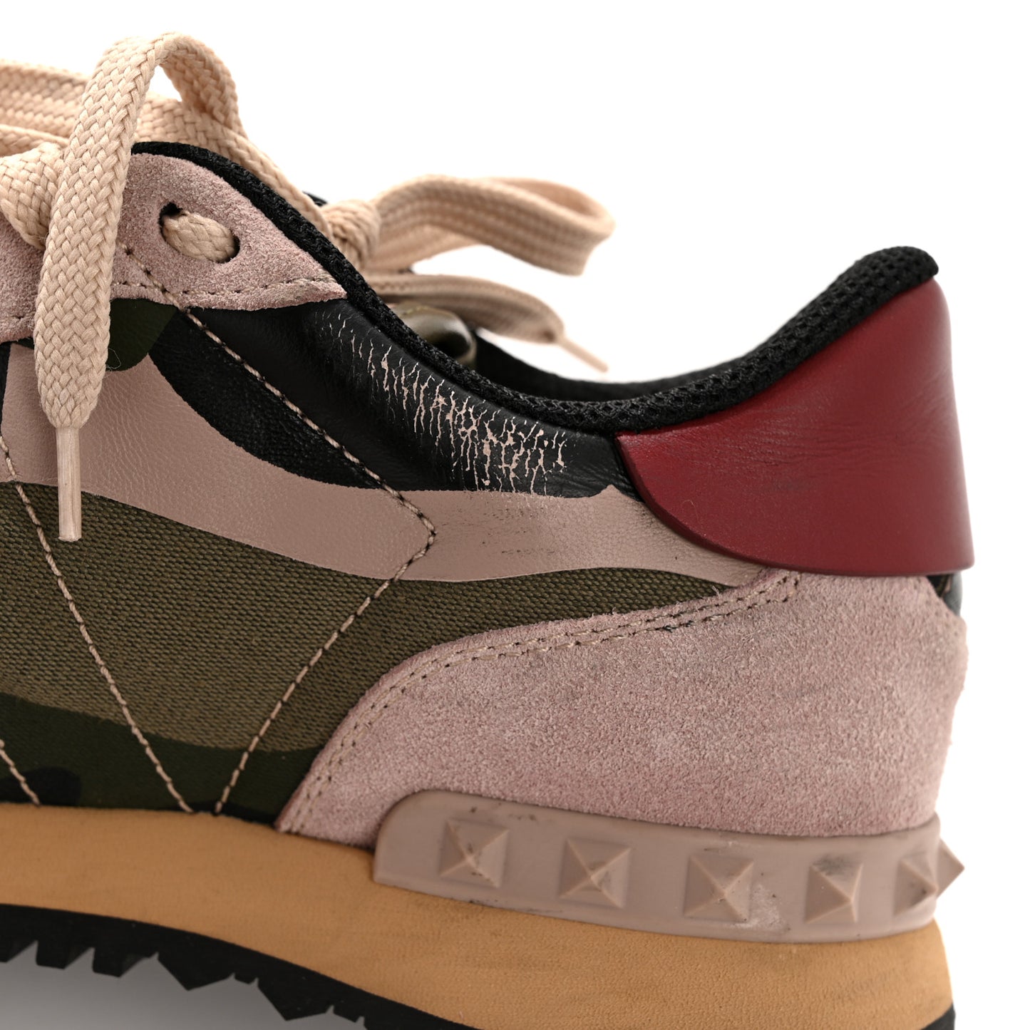 Nappa Suede Camouflage Womens Rockrunner Sneakers 35.5 Army Green