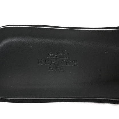 Hermes Box Calfskin Oran Sandals 39 Black 6 of 10