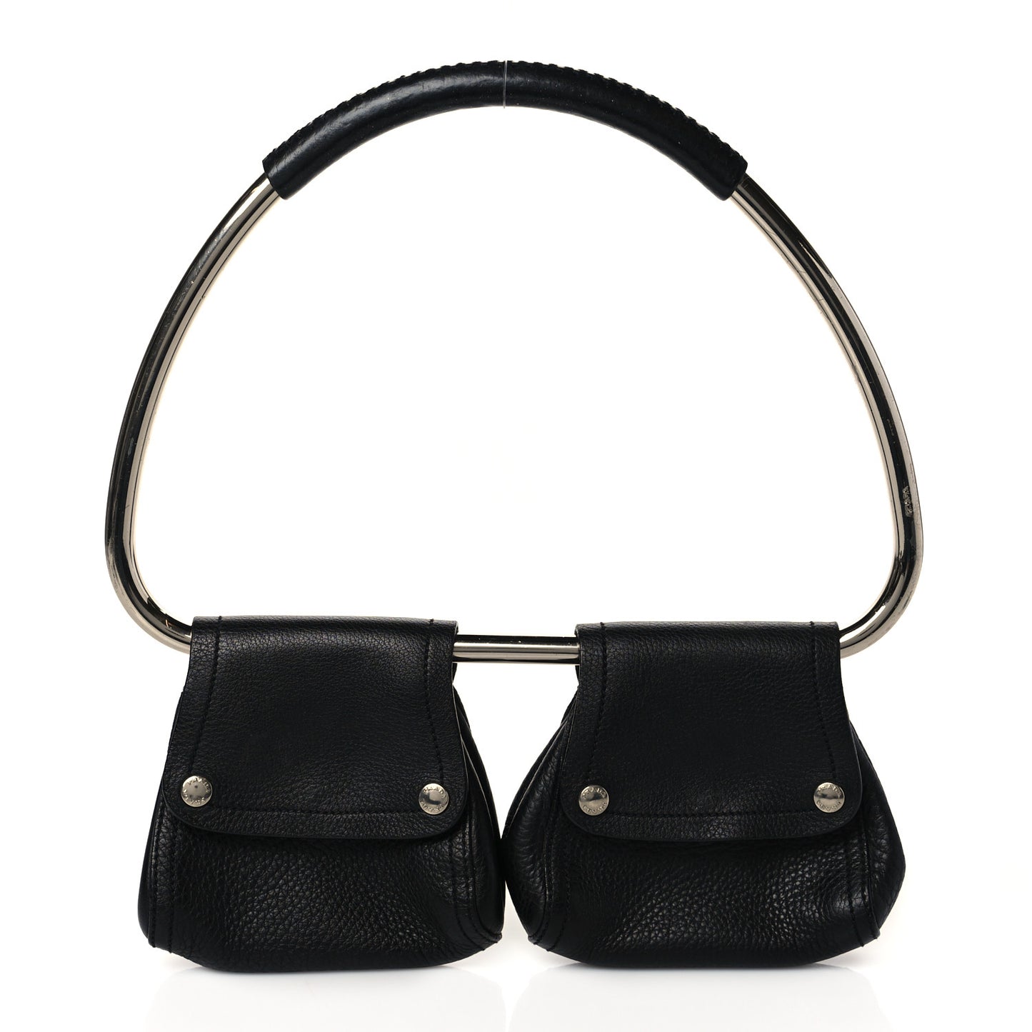 Calfksin Loop Top Handle Bag Black