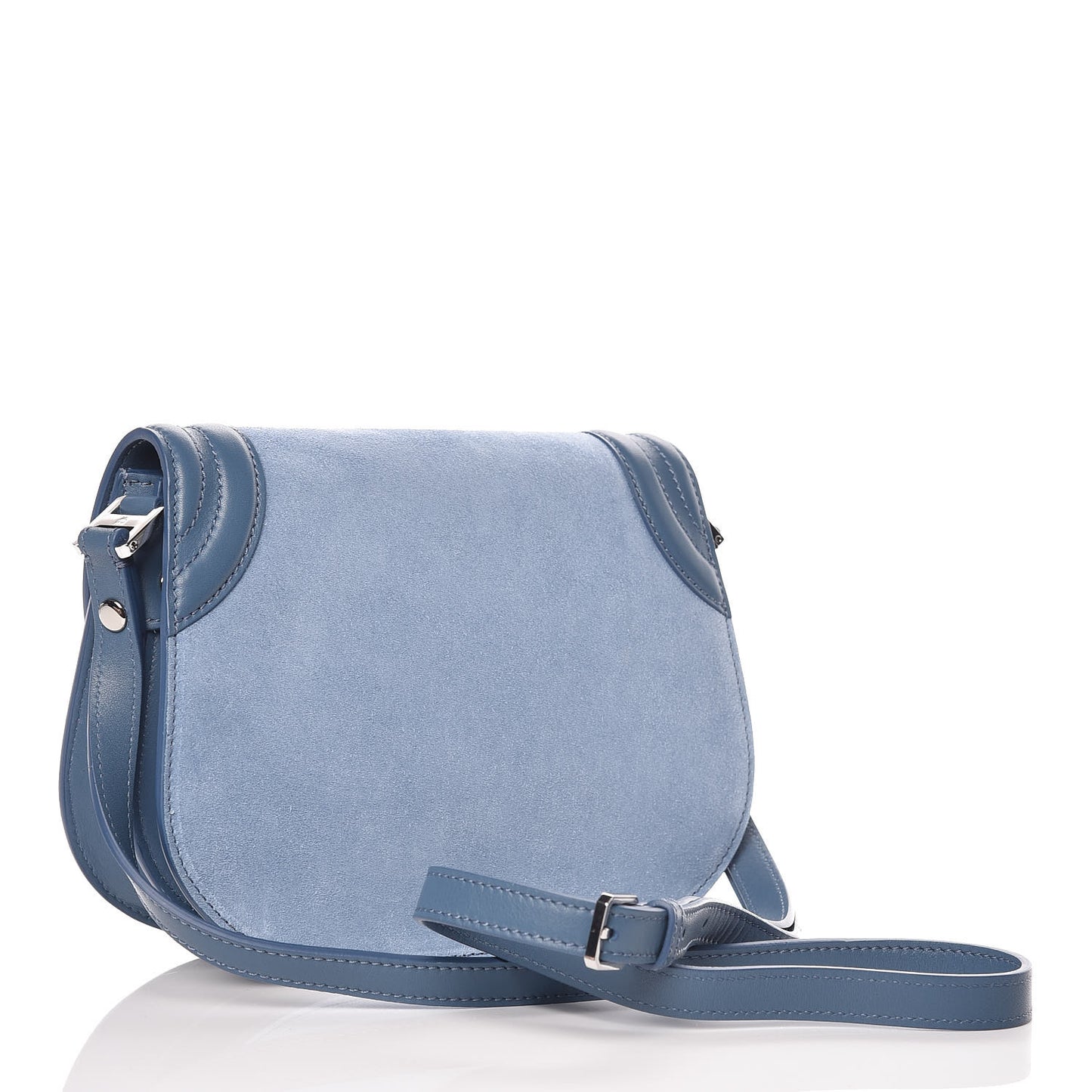 Suede Calfskin Trisha Small Shoulder Bag Blue