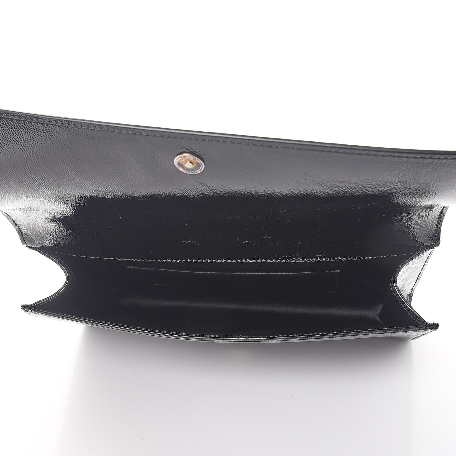 Saint Laurent Textured Patent Monogram Large Belle De Jour Clutch Black 5 of 7