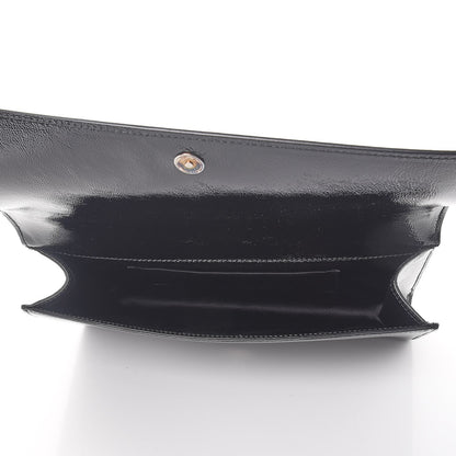 Saint Laurent Textured Patent Monogram Large Belle De Jour Clutch Black 5 of 7