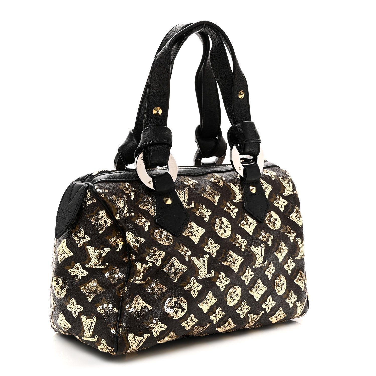 Louis Vuitton Monogram Sequins Eclipse Speedy 28 Gold 3 of 9