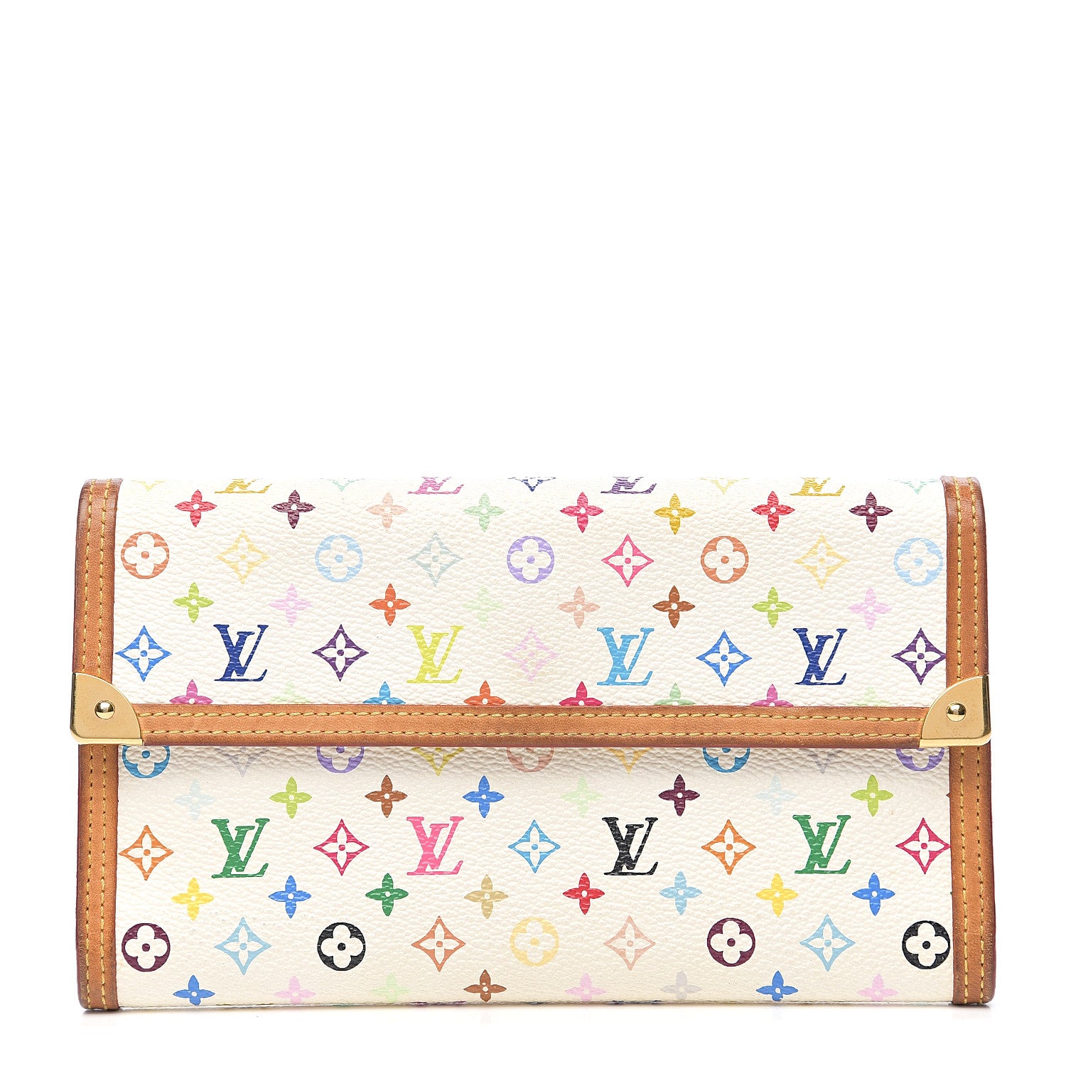 Louis Vuitton Monogram Multicolor Porte Tresor International Wallet White 1 of 6