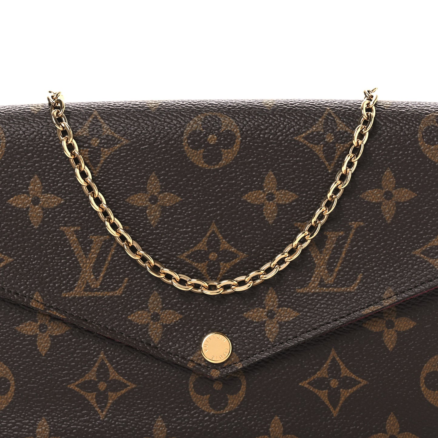 Monogram Pochette Felicie Chain Wallet Fuchsia
