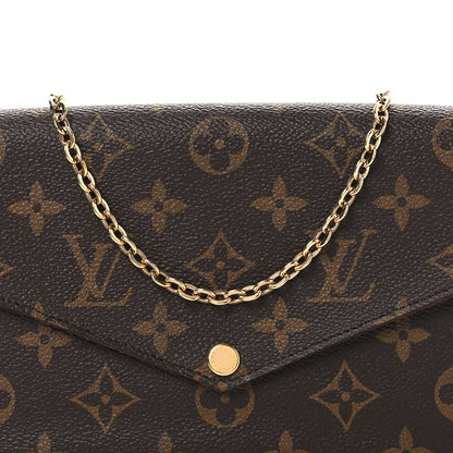 Louis Vuitton Monogram Pochette Felicie Chain Wallet Fuchsia 10 of 12